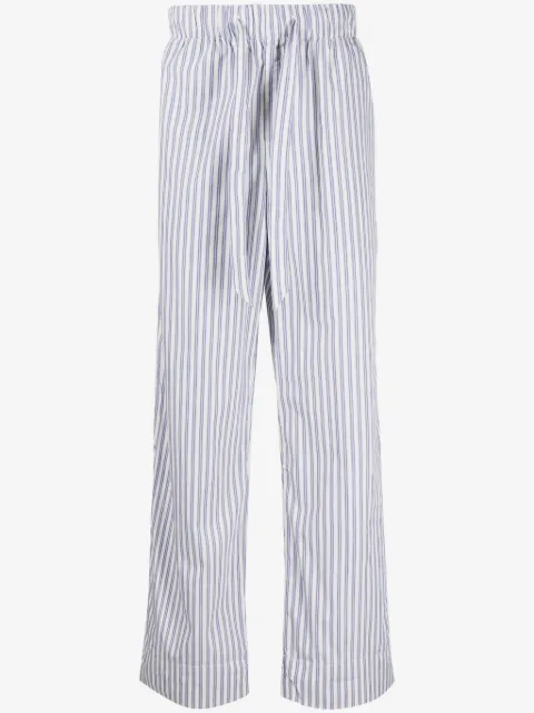 TEKLA striped organic cotton pyjama trousers