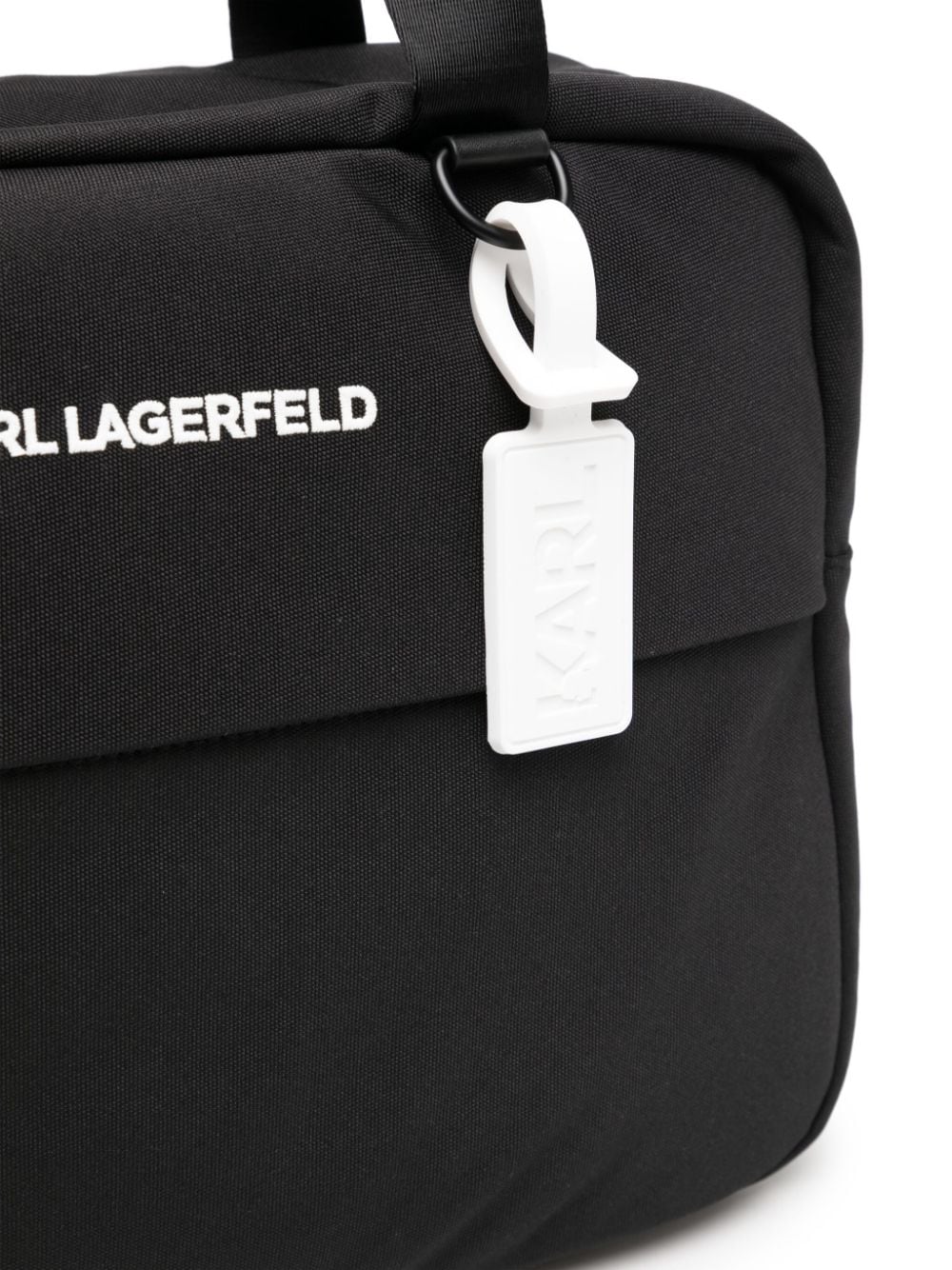 Shop Karl Lagerfeld K/pass Logo-embroidered Briefcase In Black