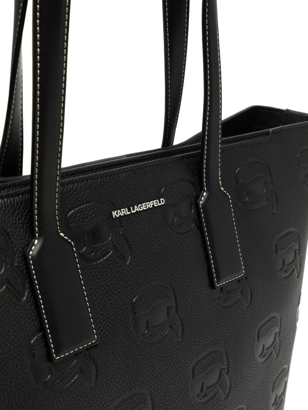 Shop Karl Lagerfeld K/ikonik Leather Tote Bag In Black