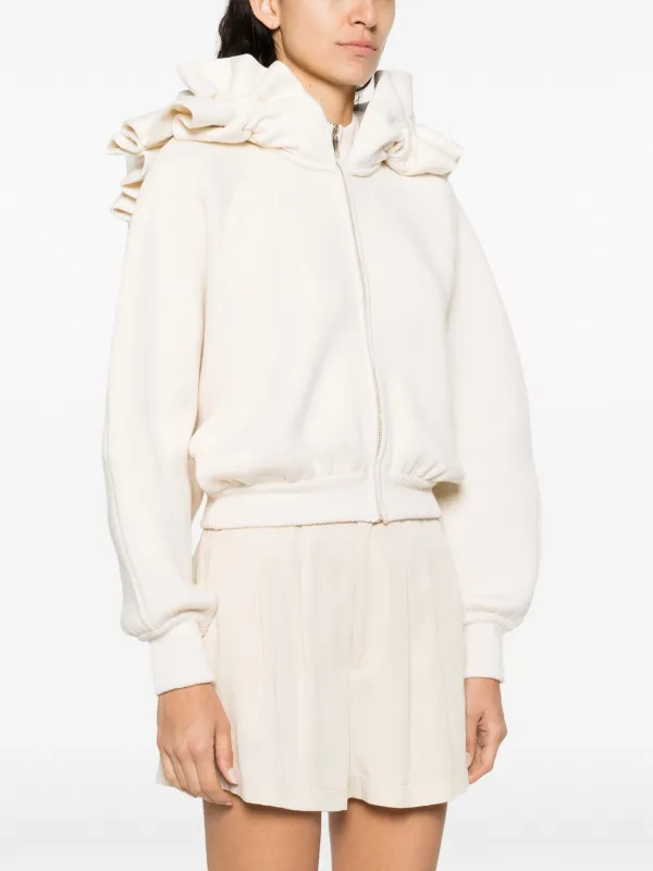 Jacquemus La Maille Crinoline Ruffled Hoodie | Neutrals | FARFETCH