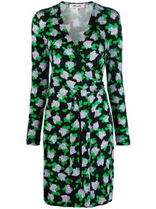 DVF Diane Von Furstenberg floral print Silk Wrap Dress Farfetch