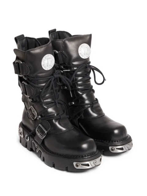 Rabanne x New Rock buckled leather boots 23HHH0113CLF168 - 3
