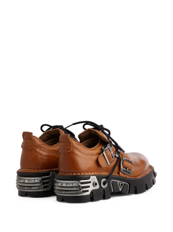 Rabanne x New Rock レザーブーツ | ブラウン | FARFETCH JP