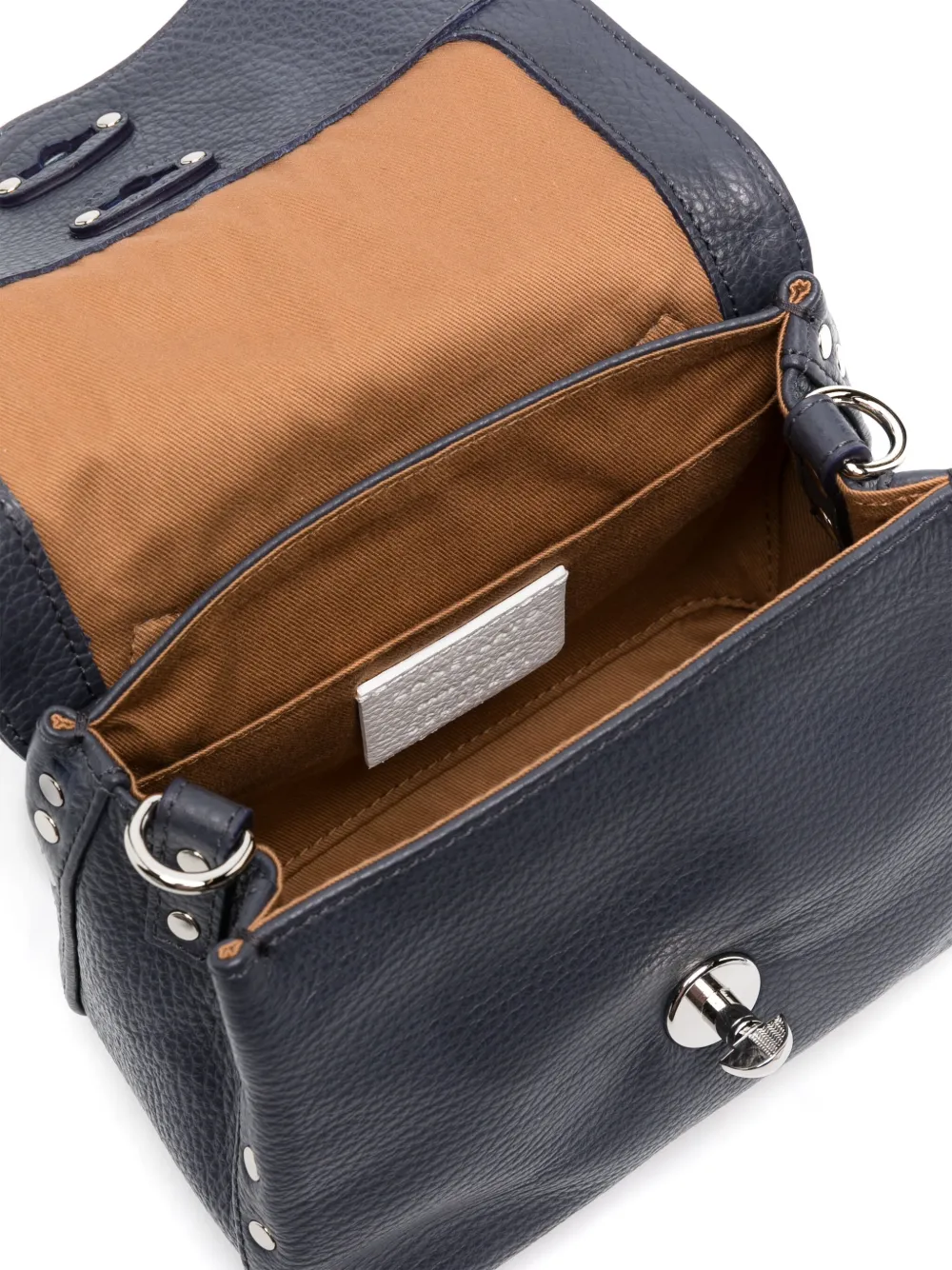 Zanellato Postina leren crossbodytas Blauw