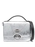 Zanellato Ella crinkled leather crossbody bag - Silver