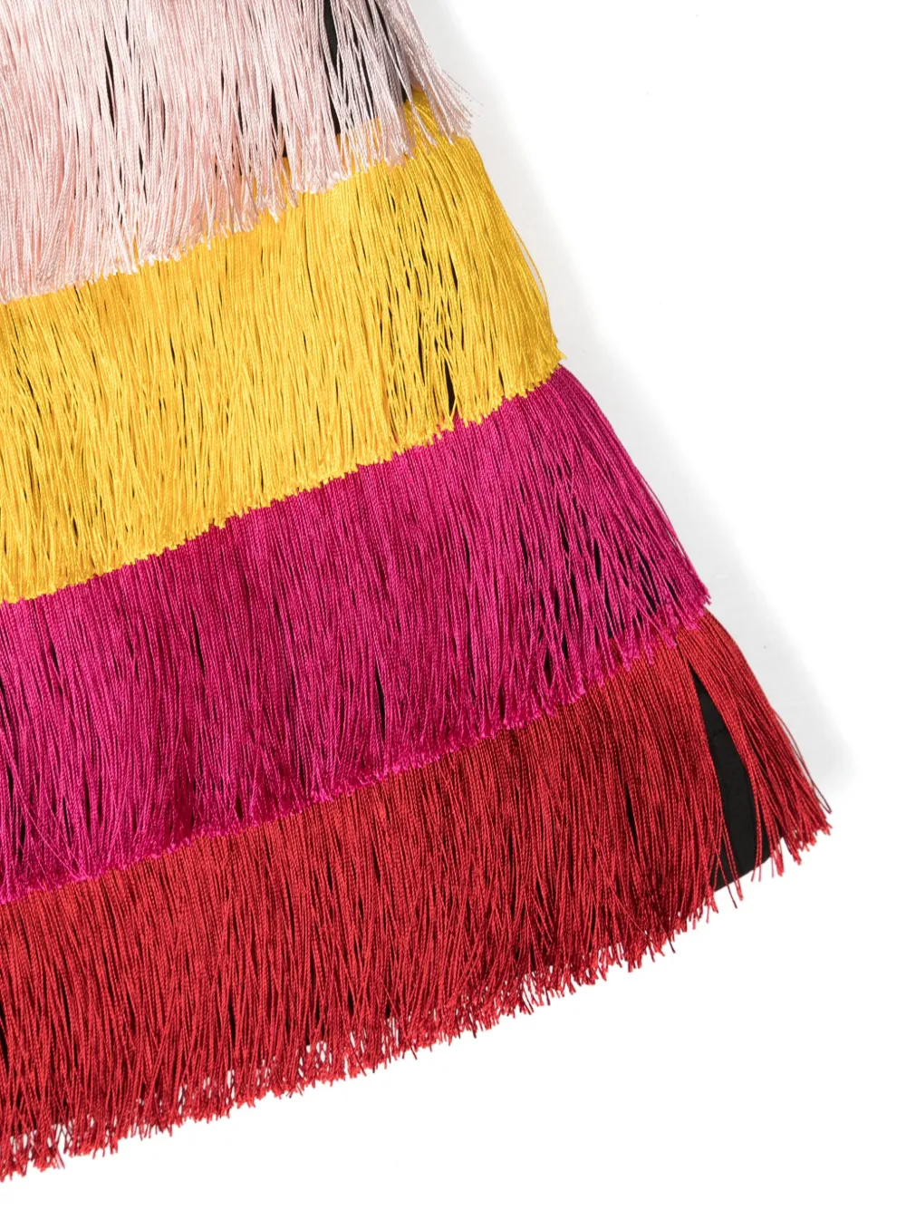STELLA MCCARTNEY STRIPED FRINGED MINISKIRT