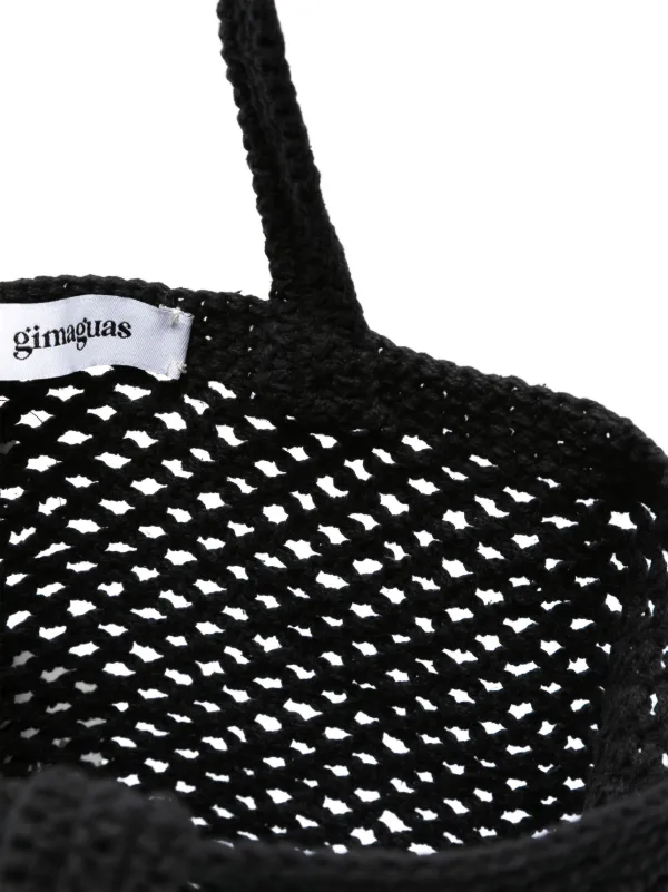 Gimaguas fisherman-knitted Slouch Shoulder Bag | Black