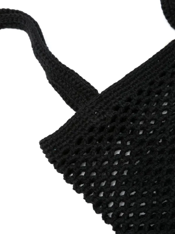 Gimaguas fisherman-knitted Slouch Shoulder Bag | Black