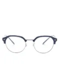 Ray-Ban engraved-arms half-rim glasses - Blue