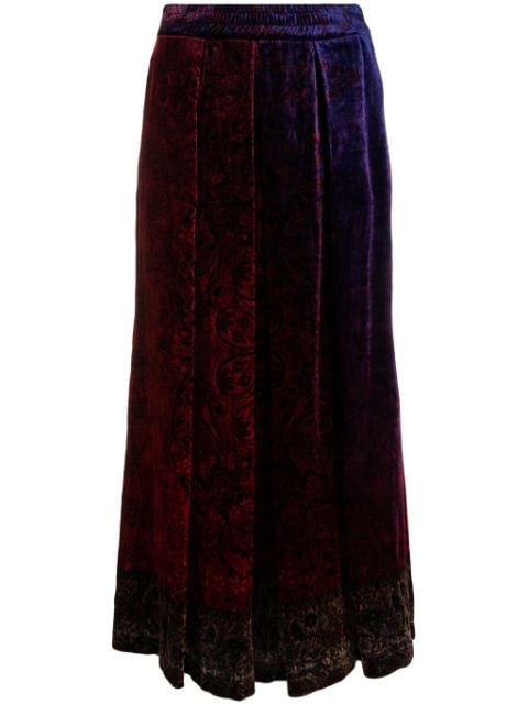 Pierre-Louis Mascia Kanada patterned floral-print velvet skirt