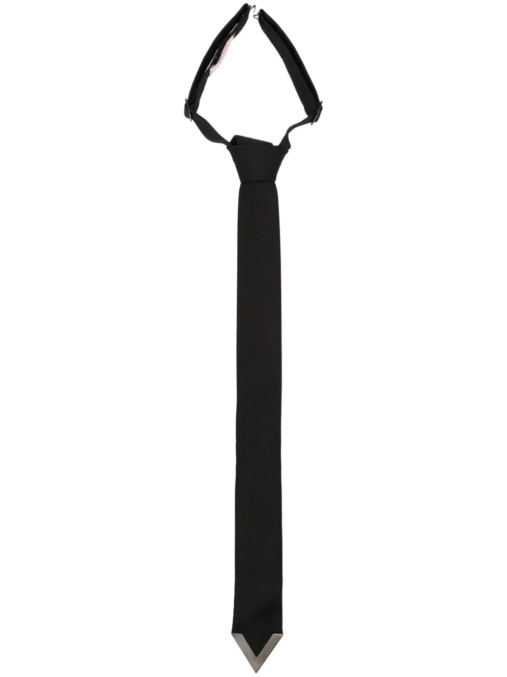 Valentino Garavani V-appliqué Wool-silk Tie In Black