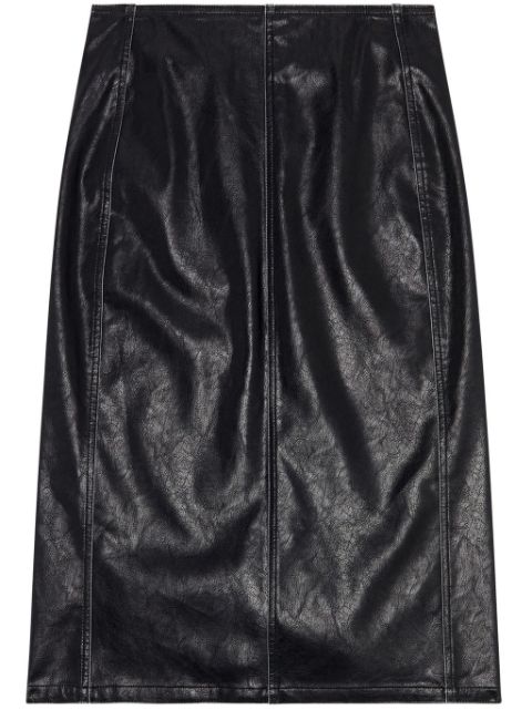 Diesel O-Taten faux-leather midi skirt