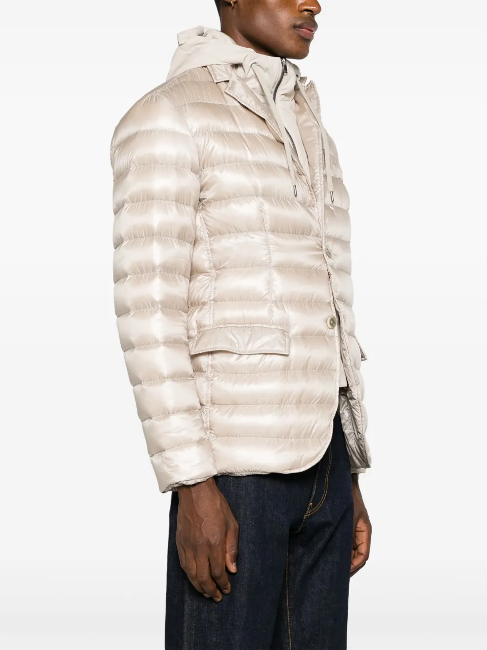 Herno Feather-down Padded Blazer In Neutrals