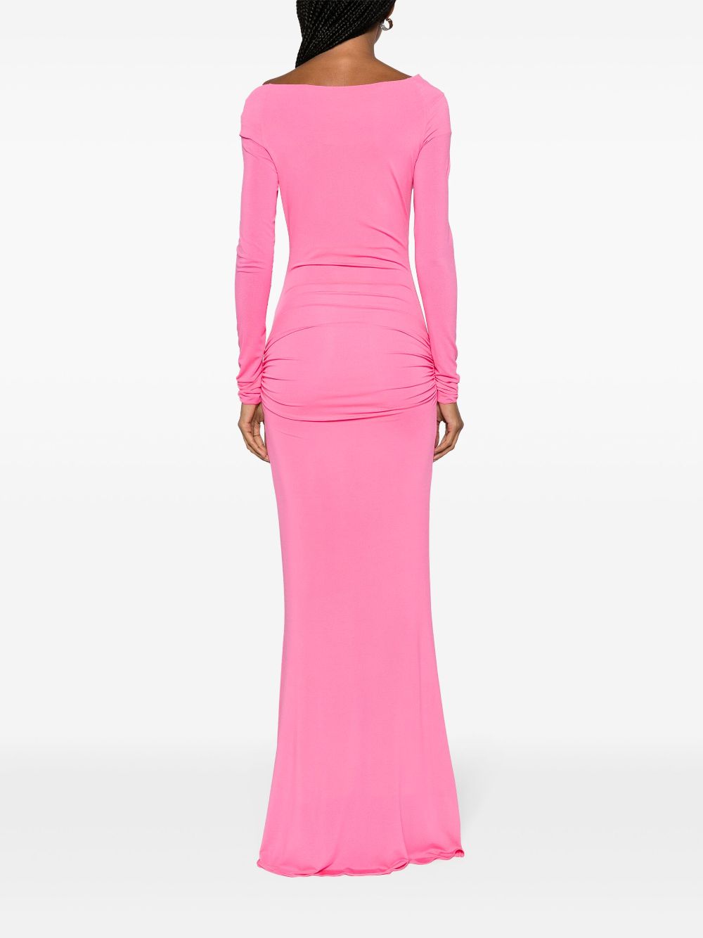 Blumarine rose-appliqué Draped Maxi Dress - Farfetch