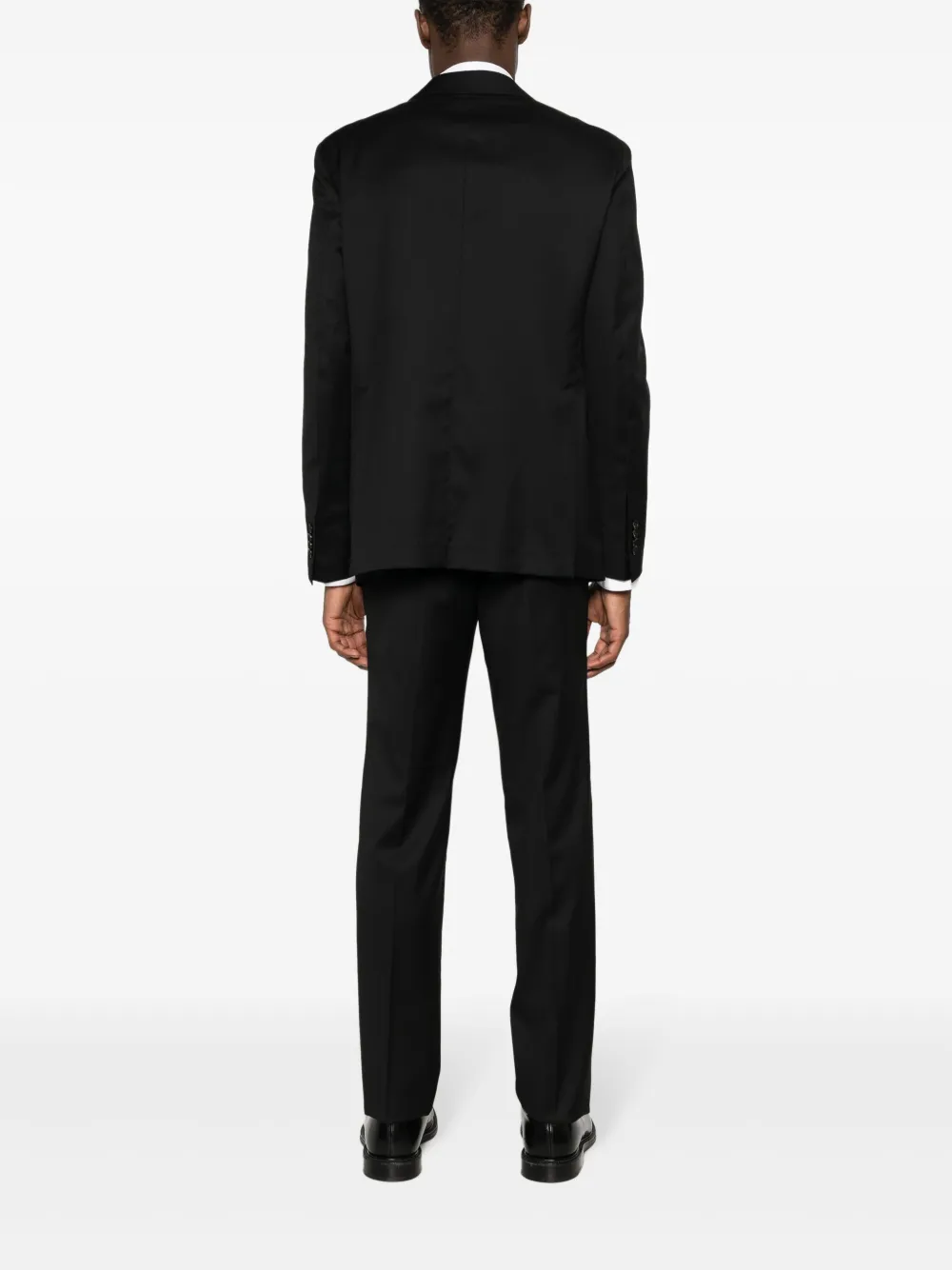 Tagliatore Long-sleeved Jacket With Belt Loops And Pants With Suit In Black