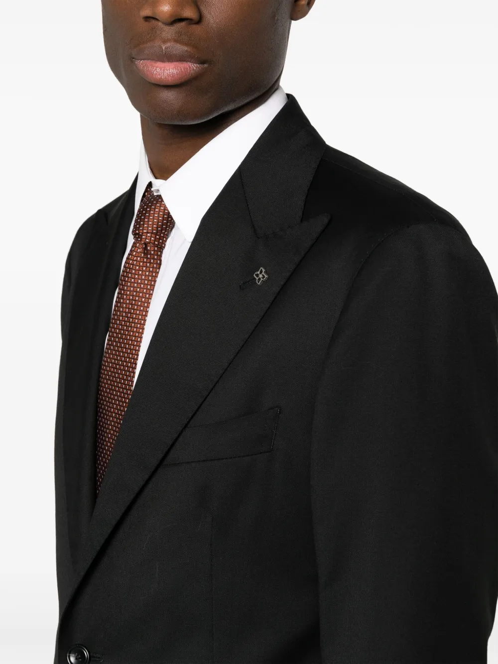 Tagliatore Long-sleeved Jacket With Belt Loops And Pants With Suit In Black