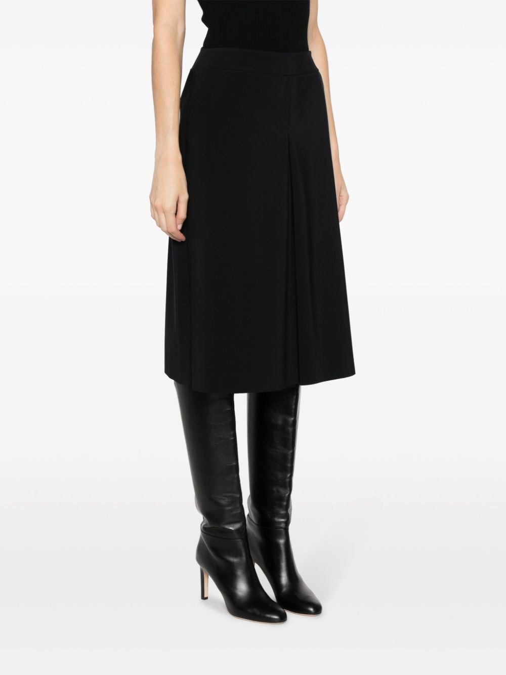 Shop Chiara Boni La Petite Robe A-line Pleated Midi Skirt In Black