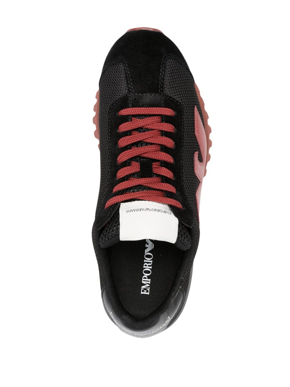 Shop Emporio Armani Eagle-patch Low-top Sneakers In Black