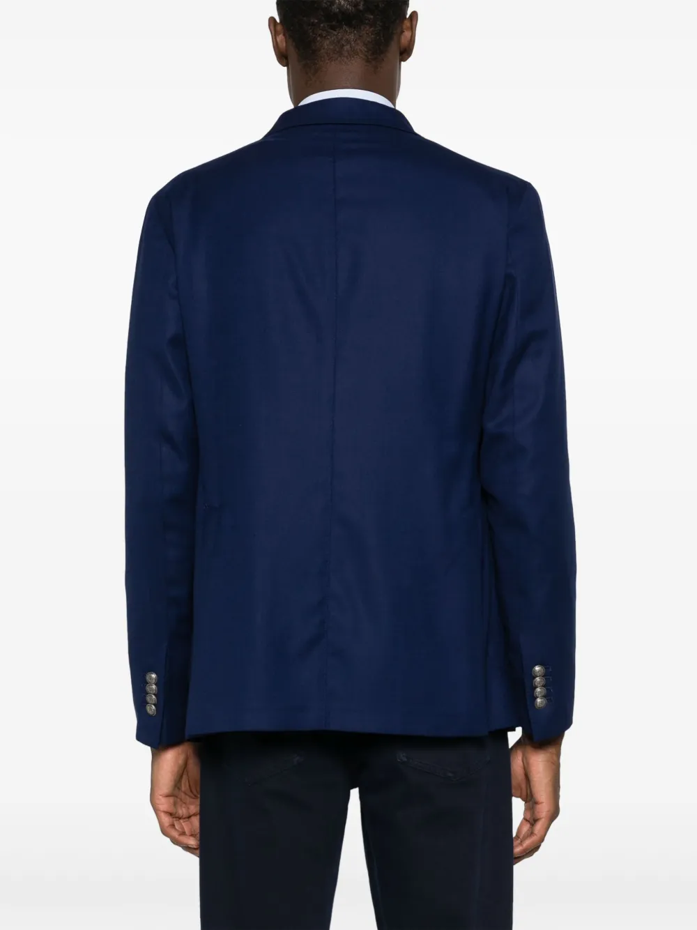 Shop Tagliatore Brooch-detail Single-breasted Blazer In Blue