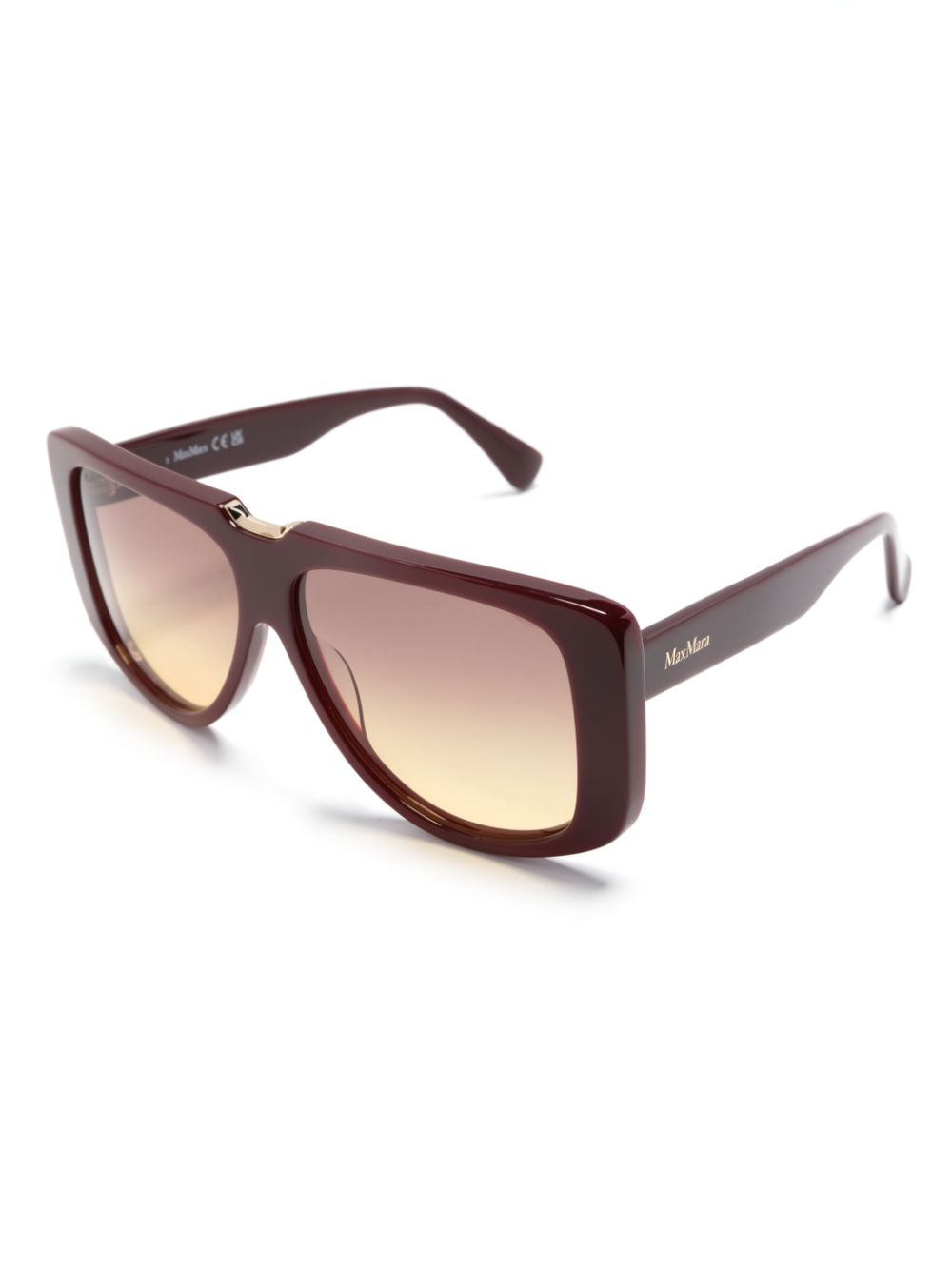 Max Mara Eyewear Zonnebril met rechthoekig montuur - Rood