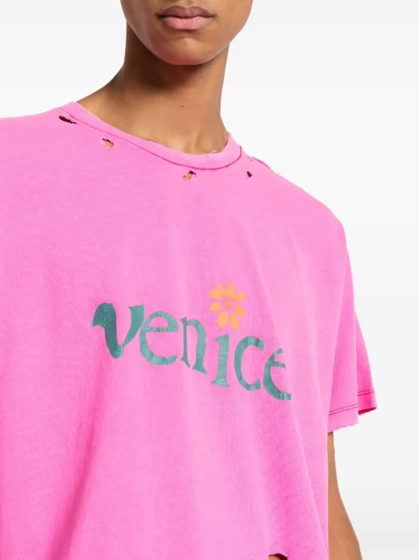 ERL ダメージ スローガン Tシャツ | ピンク | FARFETCH JP