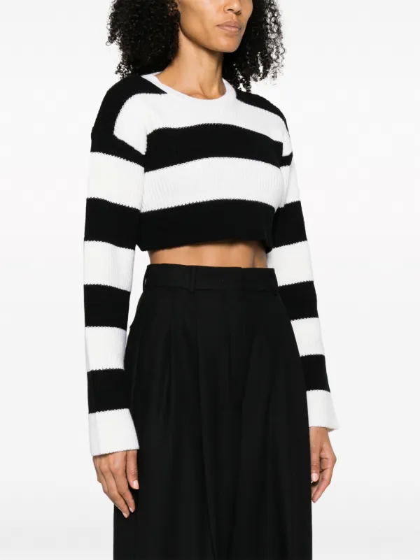 Black and white cropped jumper hot sale