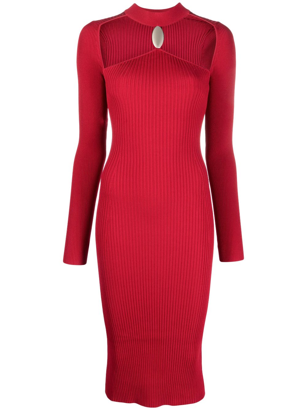 Simkhai Cut Out Ribbed Knit Midi Dress Farfetch 1575