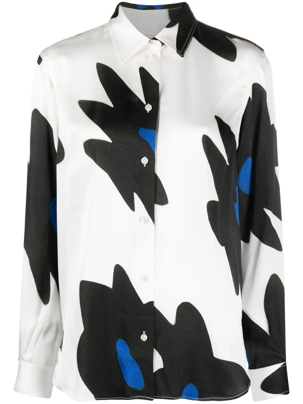 Paul Smith Long-sleeve Abstract-print Shirt In White