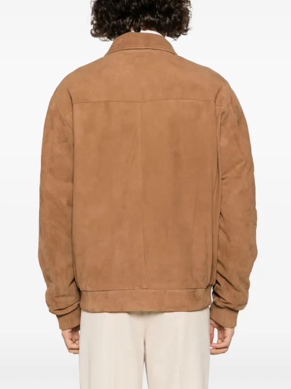 Lardini ジップアップ スエードジャケット | ブラウン | FARFETCH JP