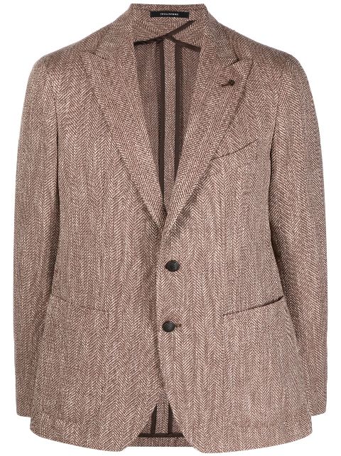 Tagliatore single-breasted herringbone blazer Men