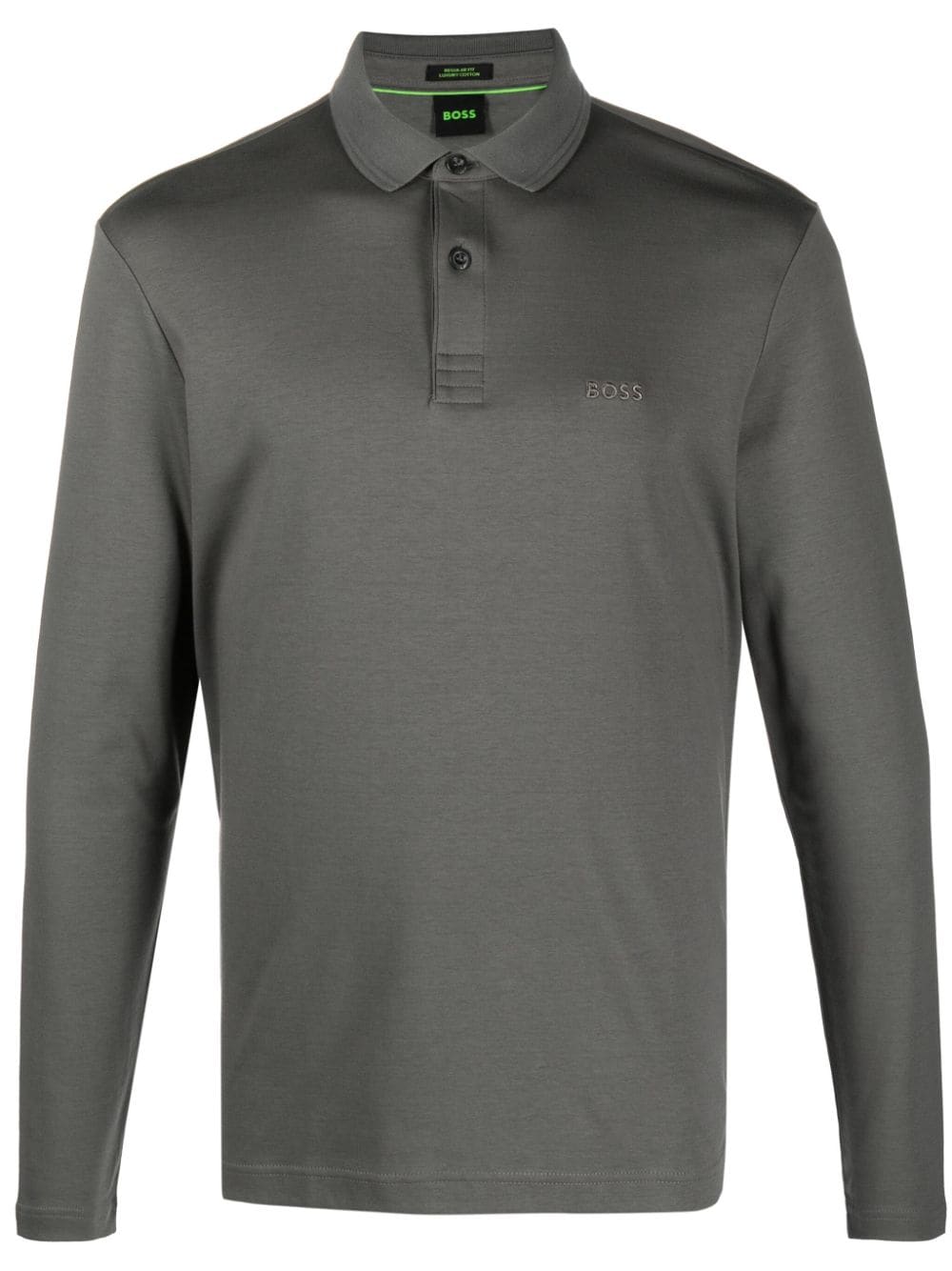 Hugo Boss Pirol Logo-embroidered Polo Shirt In Grau