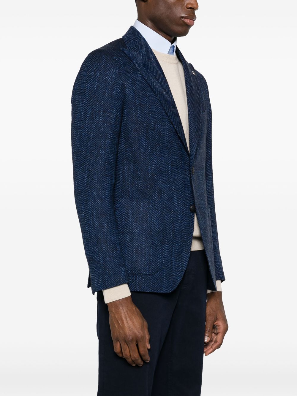 Tagliatore single-breasted herringbone blazer Men