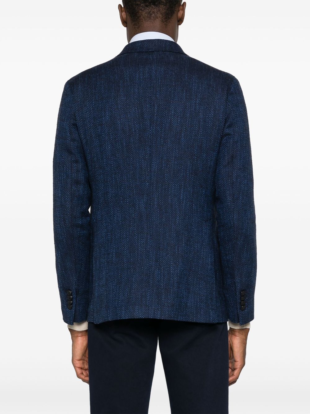 Tagliatore single-breasted herringbone blazer Men