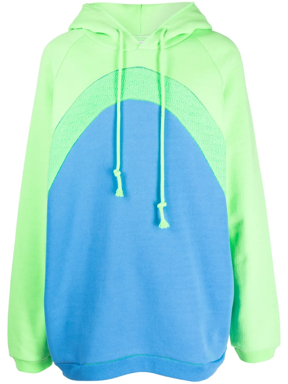 ERL colour-block cotton hoodie Blauw