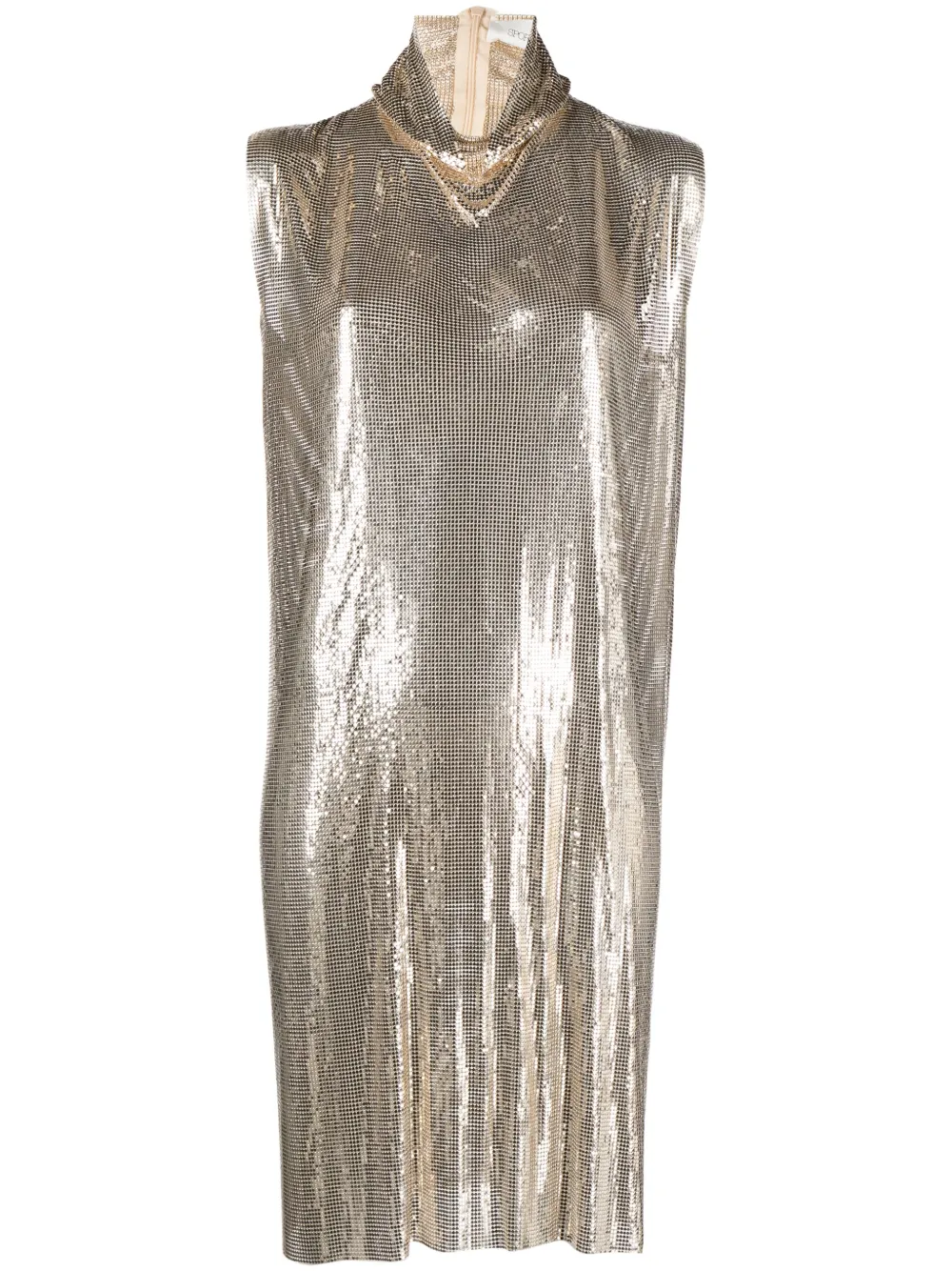 Sportmax frilled high-neck sequin metallic minidress | Gold | Image 1