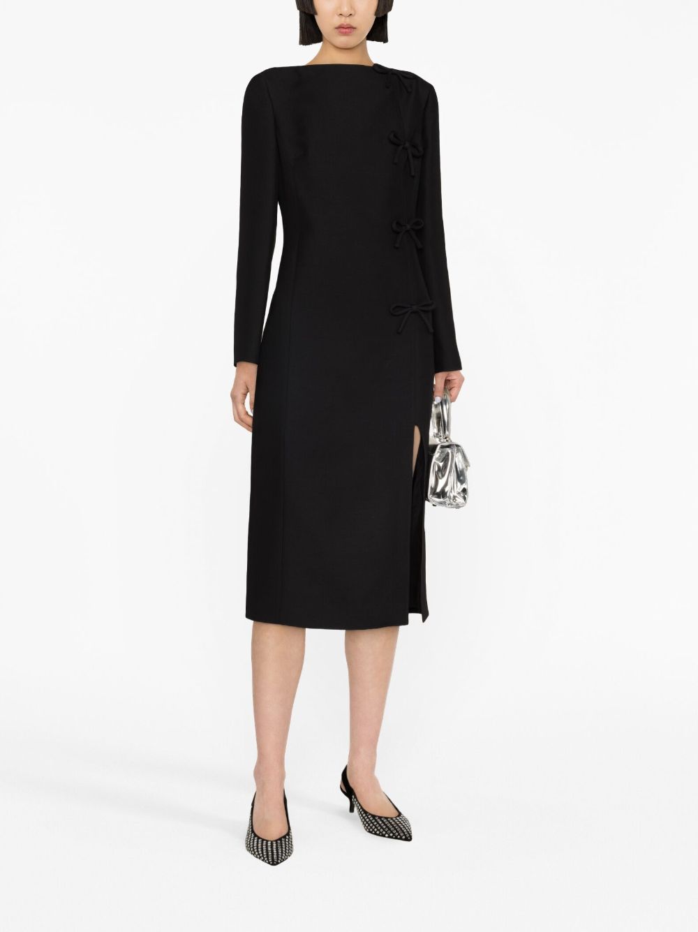 Valentino Garavani Midi-jurk met strik-detail - Zwart