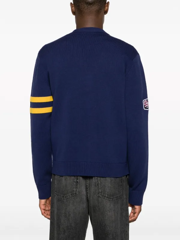DSQUARED2 College Shetland Wool Cardigan | Blue | FARFETCH