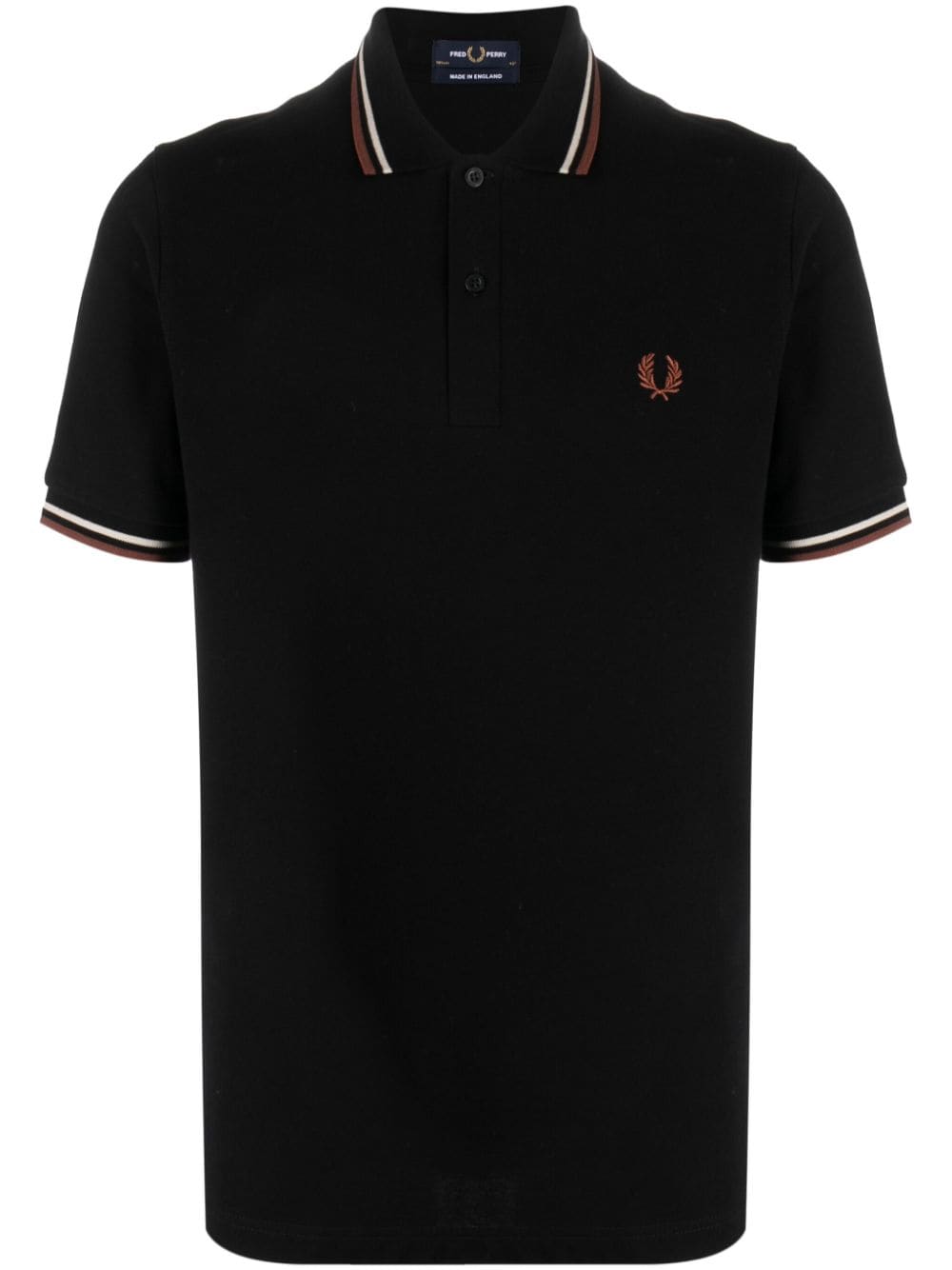 Fred Perry Logo-embroidered Cotton Polo Shirt In Black