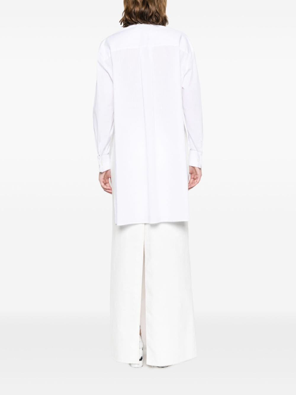 Shop Viktor & Rolf Rose-print Poplin Shirt In White