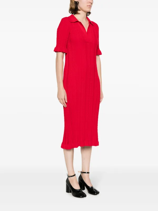knee length dresses for ladies Women's Midi V Neck Sleeveless Knitted Pleated Dress
