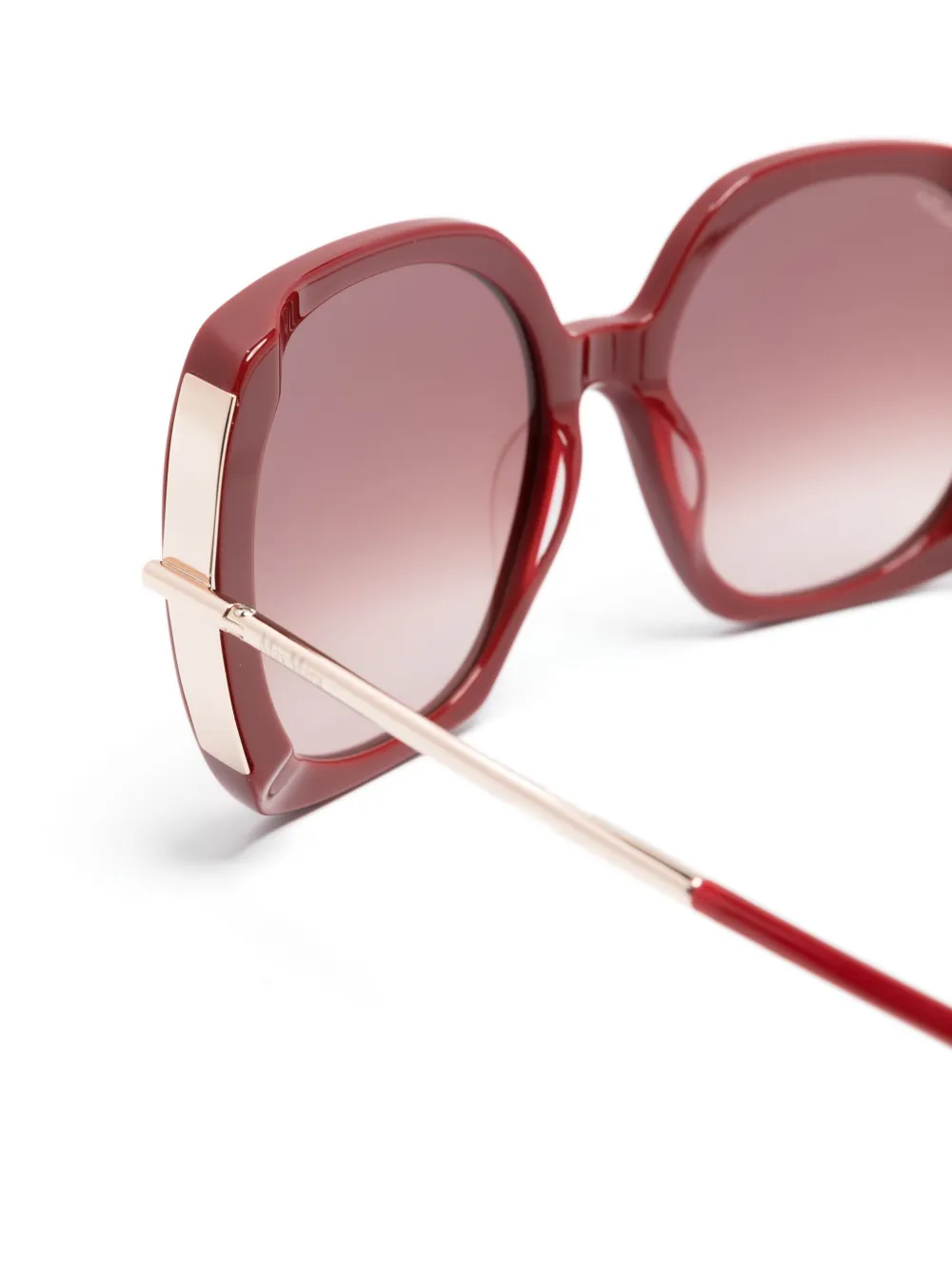 Max Mara Eyewear Two-tone Oversize-frame Sunglasses In Red