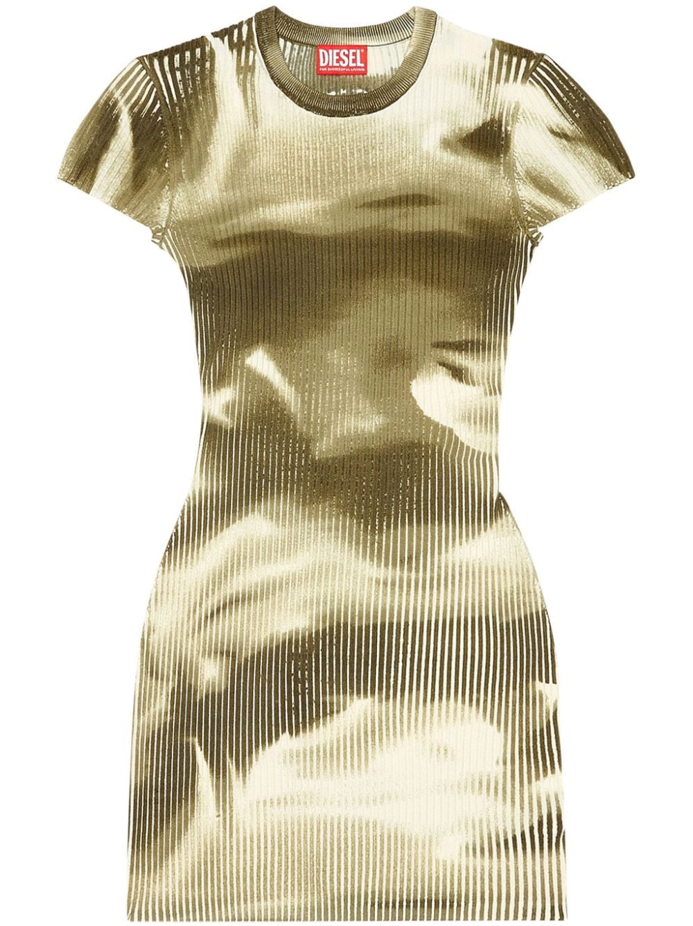 Image 1 of Diesel M-Bonet camouflage-print ribbed minidress