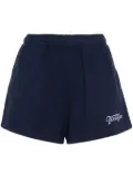 Sporty & Rich Tennis Club-print cotton shorts - Blue