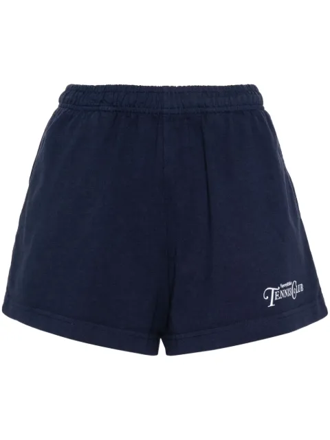 Sporty & Rich Tennis Club-print cotton shorts