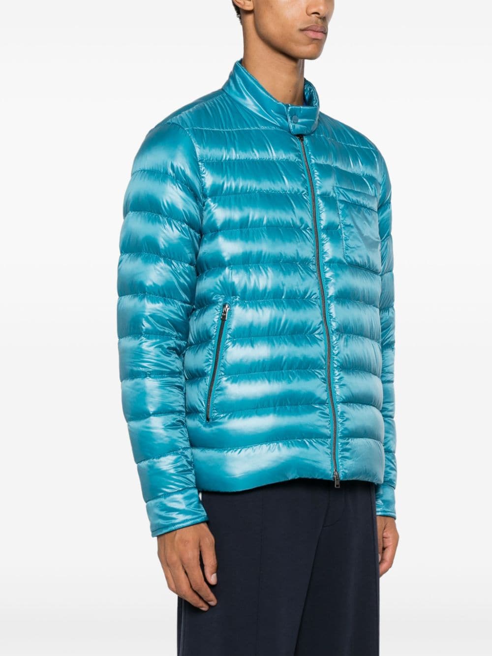 Shop Herno Zip-up Padded Jacket In Blau