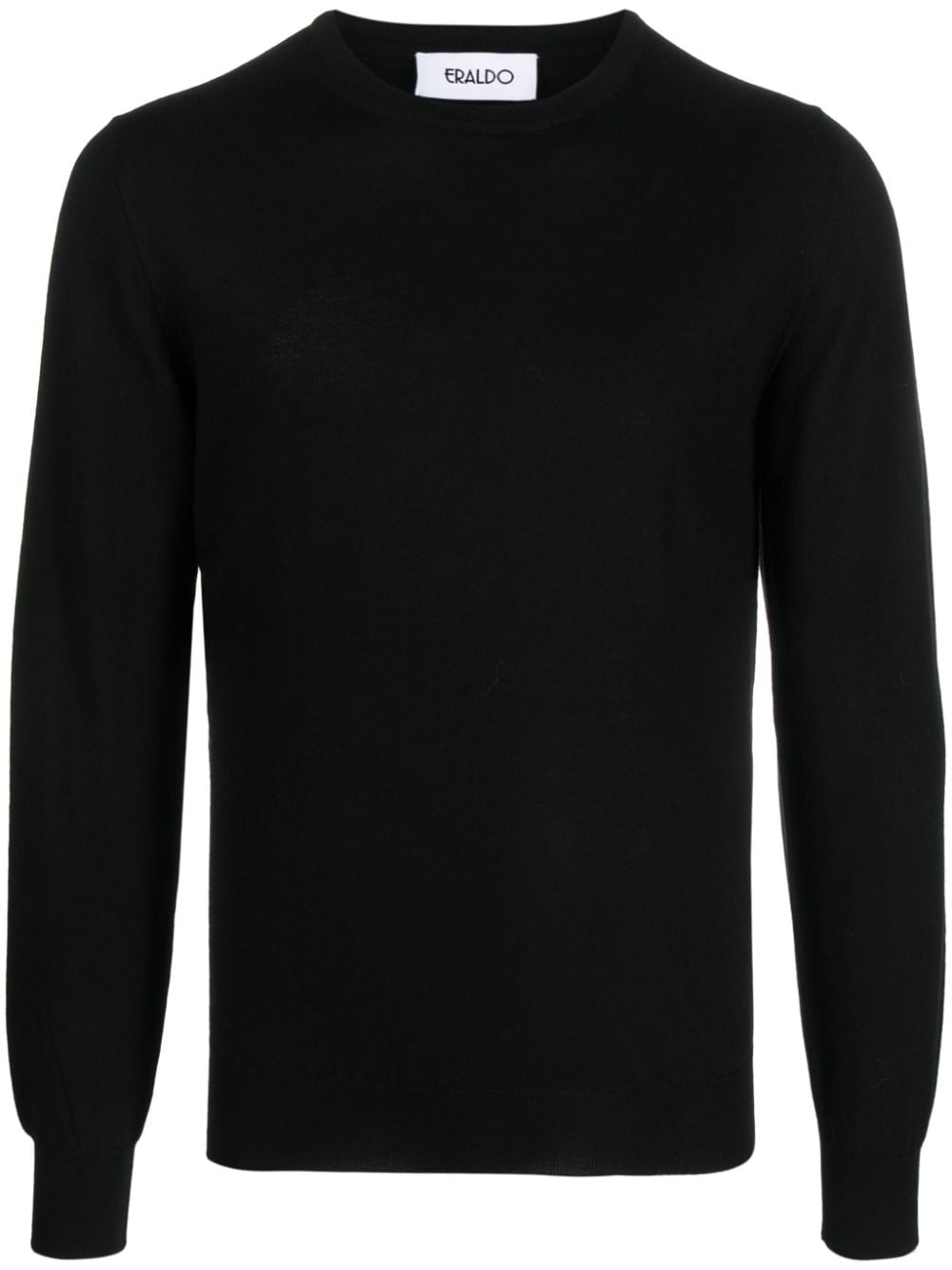 Shop Eraldo Crew-neck Merino-wool Jumper In Black