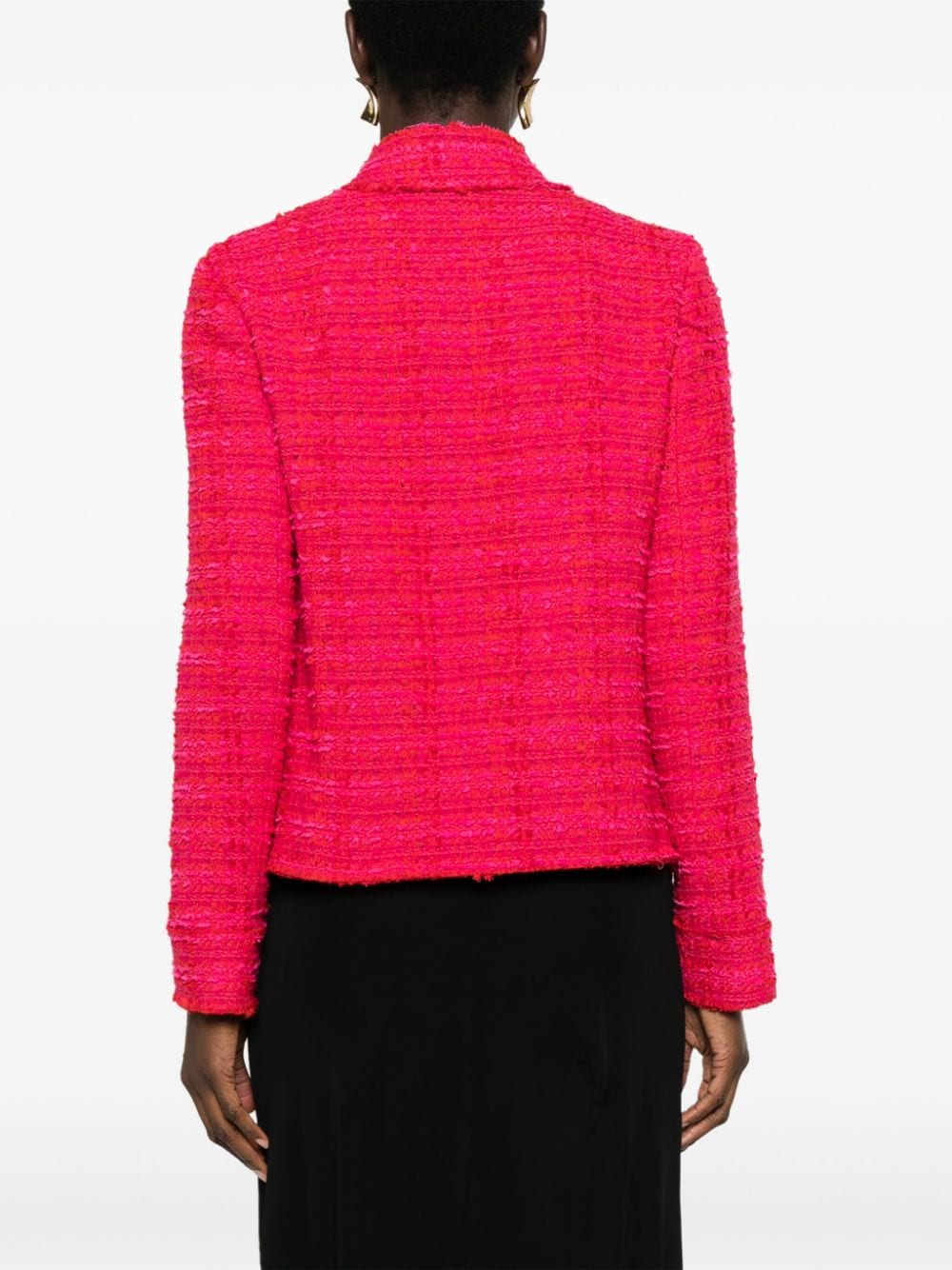 Shop Pinko High-neck Tweed Jacket In Red