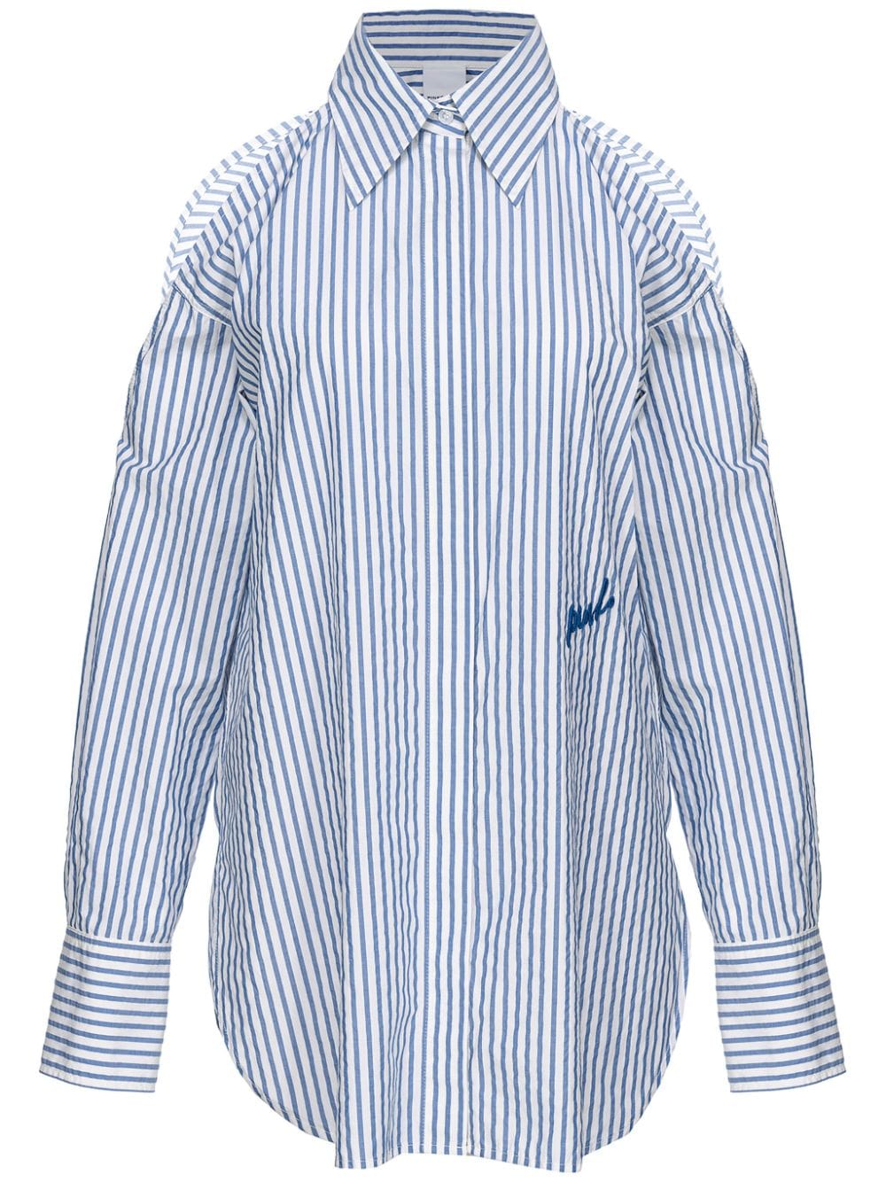 PINKO Camicia a righe con ricamo - Blu