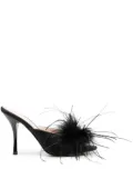 PINKO 95mm feather-detail sandals - Black