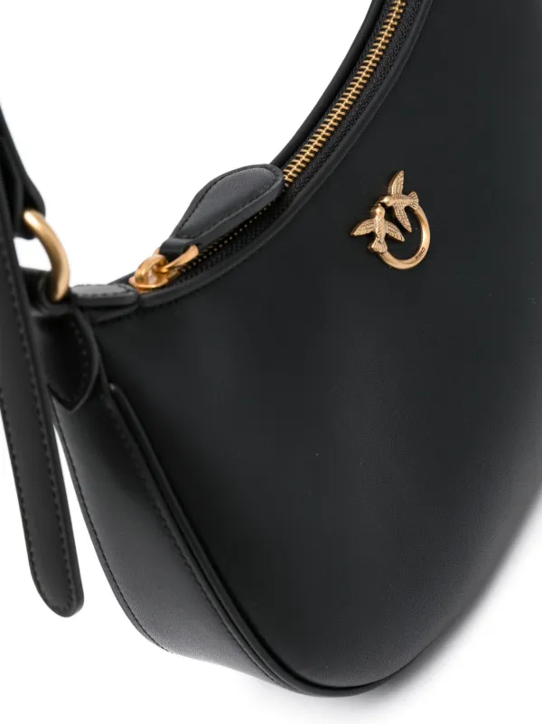 PINKO Love Birds Leather Shoulder Bag | Black | FARFETCH OM